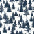Pine Tree Forest Navy on White Image