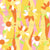Retro Flowers, 70s floral print, Yellow, orange, pink vintage floral, 1960s hippie style Image