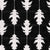 Ikat Oak Leaves Cool White Noir Black Stripes Botanical Japandi Wallpaper, Ikat Oak Leaves by Dawn K Designs Image
