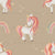 Unicorns And Rainbows On Tan | Unicorns & Rainbows Collection By JuneyB Design Image