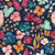 Tropical Jungle Floral on Navy Blue Image