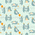 Blue Birthday Party Bears on Light Mint Green Image