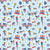 4th of July Preppy Patriotic Decor and Festive Elements on Blue Image