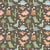 Pastel Dinosaurs with Volcanoes and Tropical Plants on Brown Image