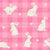 Bunnies Beige and Rose Pink Gingham Spring Bunny Cute Rabbits Flowers Image