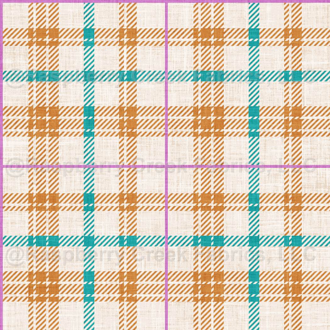Autumn Plaid in Orange, Paws & Pumpkins by Krystal Winn Design