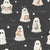 Halloween Ghosts and Bats in Charcoal, Spooky Friends by JuneyB Design Image