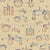 Tractors - Cream, Retro Fall Farm Collection by Susan R Castillo Image