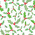 Green Jolly Holly on White with Red Berries in a Looser Artistic Style in A Winter Christmas Collection Image