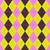 Argyle Pattern, Yellow Purple Baby Pink, Black Stitching Image