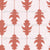 Ikat Oak Leaves Terracotta Red Soft White Stripes Botanical Japandi Wallpaper, Ikat Oak Leaves by Dawn K Designs Image
