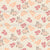 Line art peach bunnies surrounded by orange and pink leaf branches on a neutral beige background Image