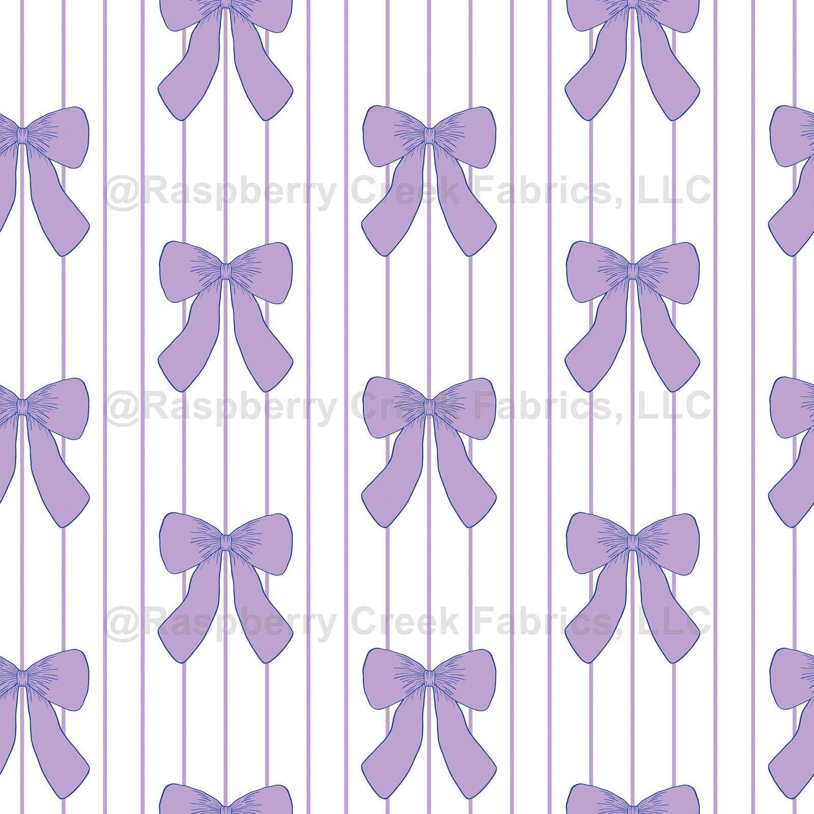 Dainty Bows Pinstripe in Purple Lavender