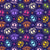 Day of the Dead Sugar Skulls Neon Line Art on Navy Blue Image