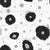 Midnight Noir Black Abstract Monochrome Florals & Dots with Textured Circles - Botanical Accent - Slate Gray & Midnight Noir Black Blueberry Botanicals Image