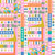 Retro Boho Geometric Pattern in pastel rainbow colors Image