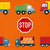 Colorful Orange Trucks Fabric, boys nursery design, truck themed fabric, orange fabric, Transportation Collection Image