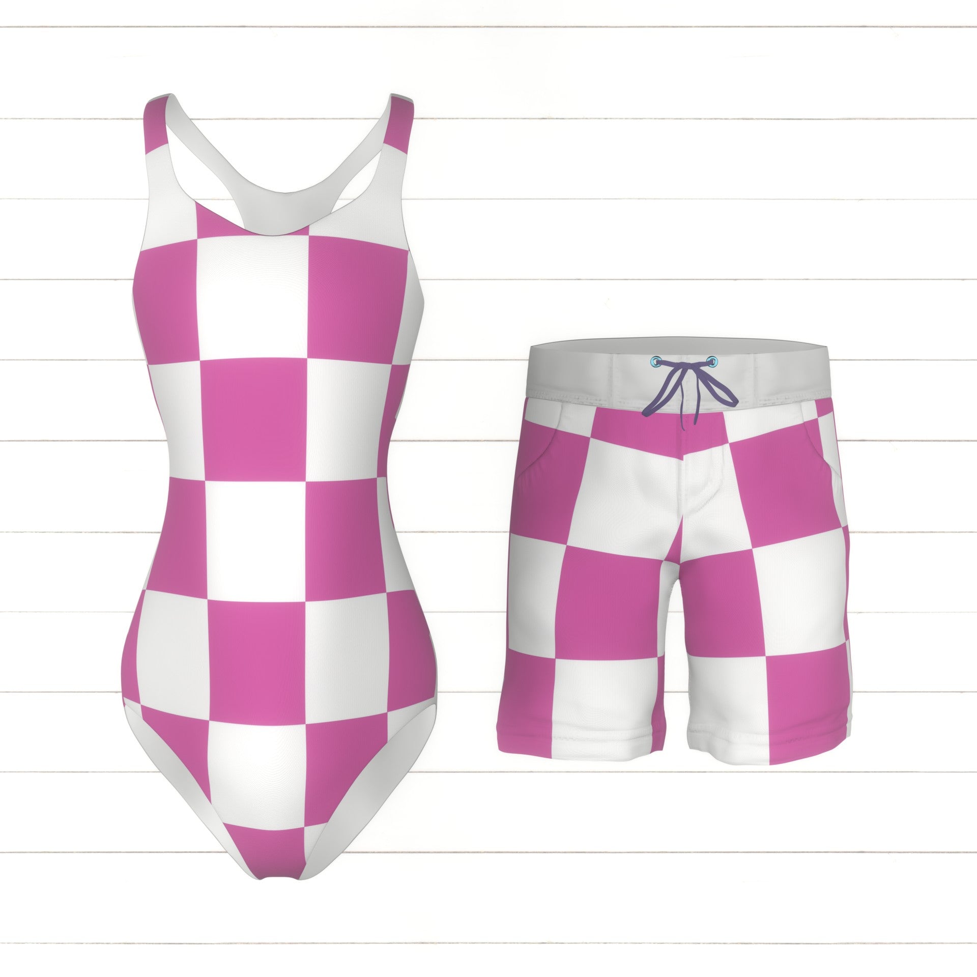 Hot Pink Checkers Fabric, Raspberry Creek Fabrics