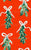 bows of holly and mistletoe on red Image