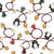 Penguin Ornament and Tassels Christmas Lights Garland on white background, Tree Trimming Collection Image