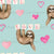Blue and Pink Valentine Sloths and Hearts Image