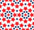Dynamic Red and Blue Stars in a Spiral Pattern on White -  Bold and Energetic Design for Patriotic Projects and for 4th of July Celebrations! Image