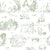 Classic Pooh and Friends Toile Sketch Scenes Sage Green Image