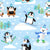 Cute Penguin Polar Bear Winter Sports Light Blue Image