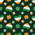 St Patricks Day Irish Flag Hearts and Clovers on Dark Emerald Image