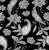 Indian style pattern design with Paisley and flowers motifs. Black and White monochrome colors Image