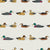 Horizontal Stripes of Vintage Duck Decoys on an Ecru Chalky-Colored Background in Browns, Greens, and Reds Image