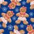 Gingerbread Girl Cookie on Blue Image