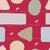 Colourful squares, triangles, circles, rectangles, stripes and ovals on a Viva Magenta background. Image
