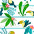 Toucan jungle blue stripes Image