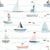 Life at sea - Sailboats over white Image