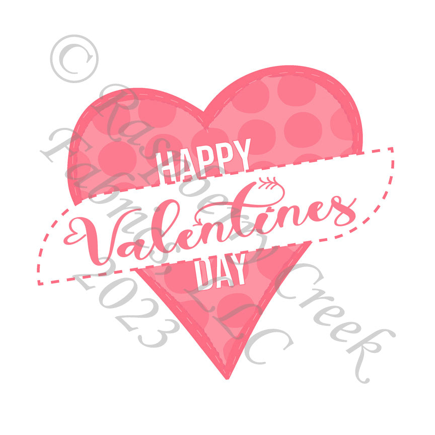 Tonal Salmon Polka Dot Heart Happy Valentines Panel, All The Hearts by Elise Peterson for CLUB Fabrics