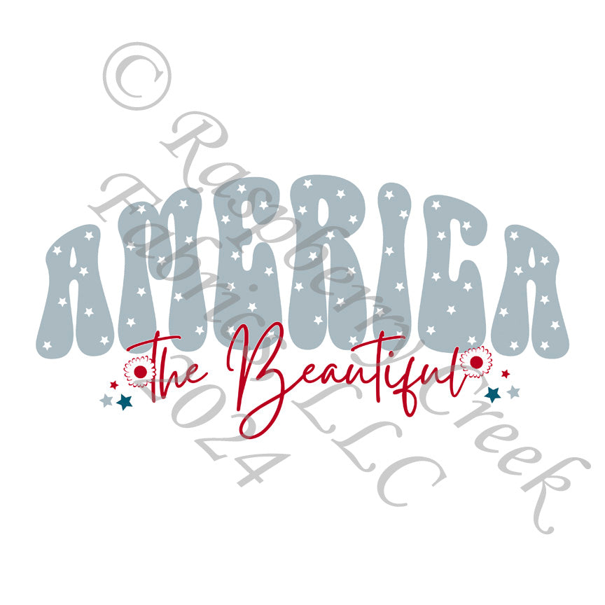Steel Blue and Red American The Beautiful Panel, America by Kim Henrie for CLUB Fabrics