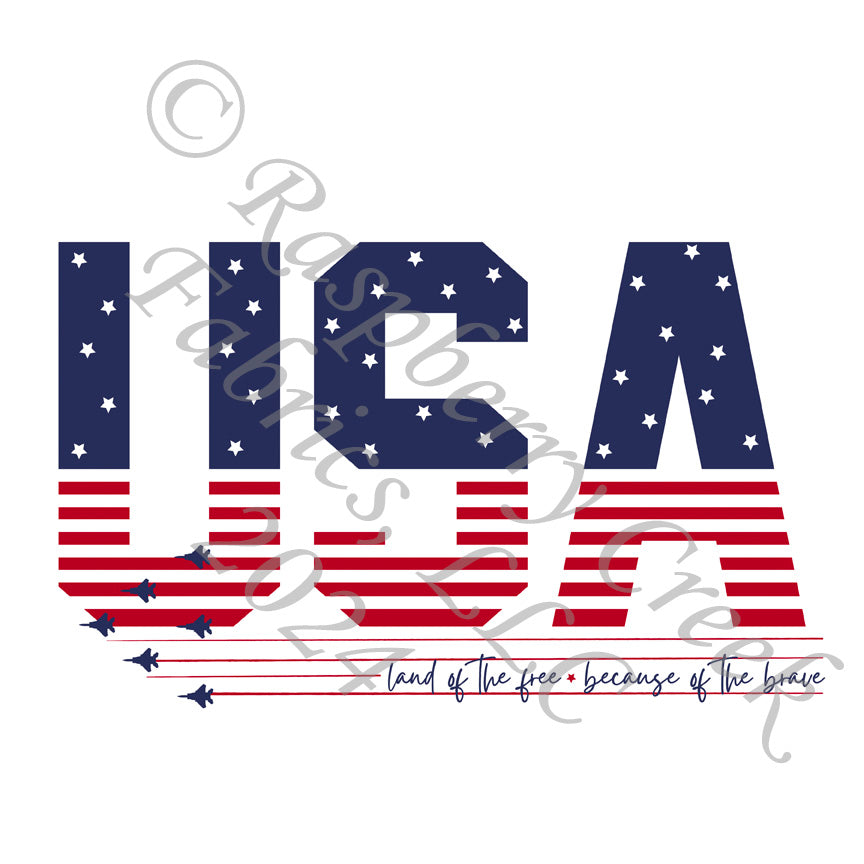 Navy Red and White USA Land Of The Free Panel, America by Kim Henrie for CLUB Fabrics
