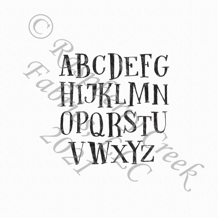 Black Grey and White Vintage Look Alphabet Panel, Back to School By Bri Powell for Club Fabrics