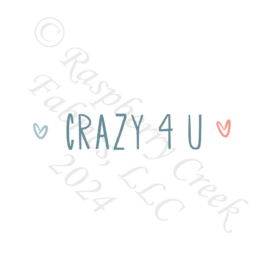 Deep Steel and Coral Crazy 4 U Panel, Boho Valentines By Brittney Laidlaw for CLUB Fabric