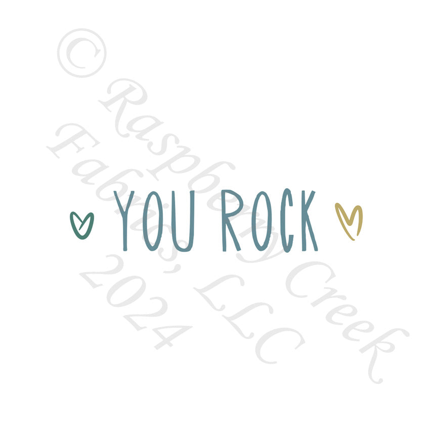 Deep Steel and Green You Rock Panel, Boho Valentines By Brittney Laidlaw for CLUB Fabric
