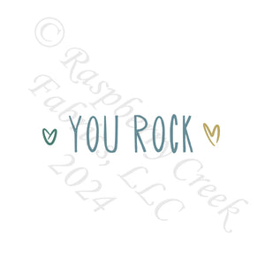 Deep Steel and Green You Rock Panel, Boho Valentines By Brittney Laidlaw for CLUB Fabric