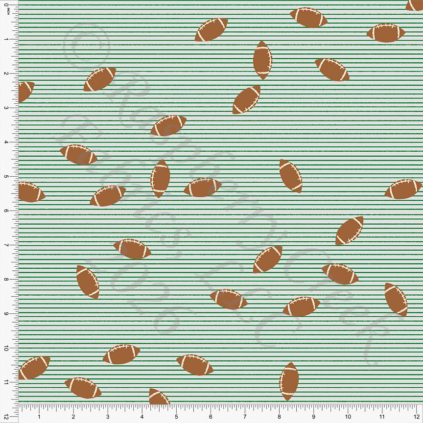 Grey Kelly Green Brown Friday Night Lights Micro Stripe, Field Notes by Bri Powell for CLUB Fabrics