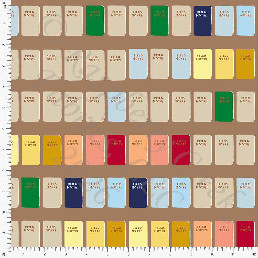 Milk Chocolate Red Green Navy Mustard Khaki Light Blue Notebooks, Field Notes by Bri Powell for CLUB Fabrics