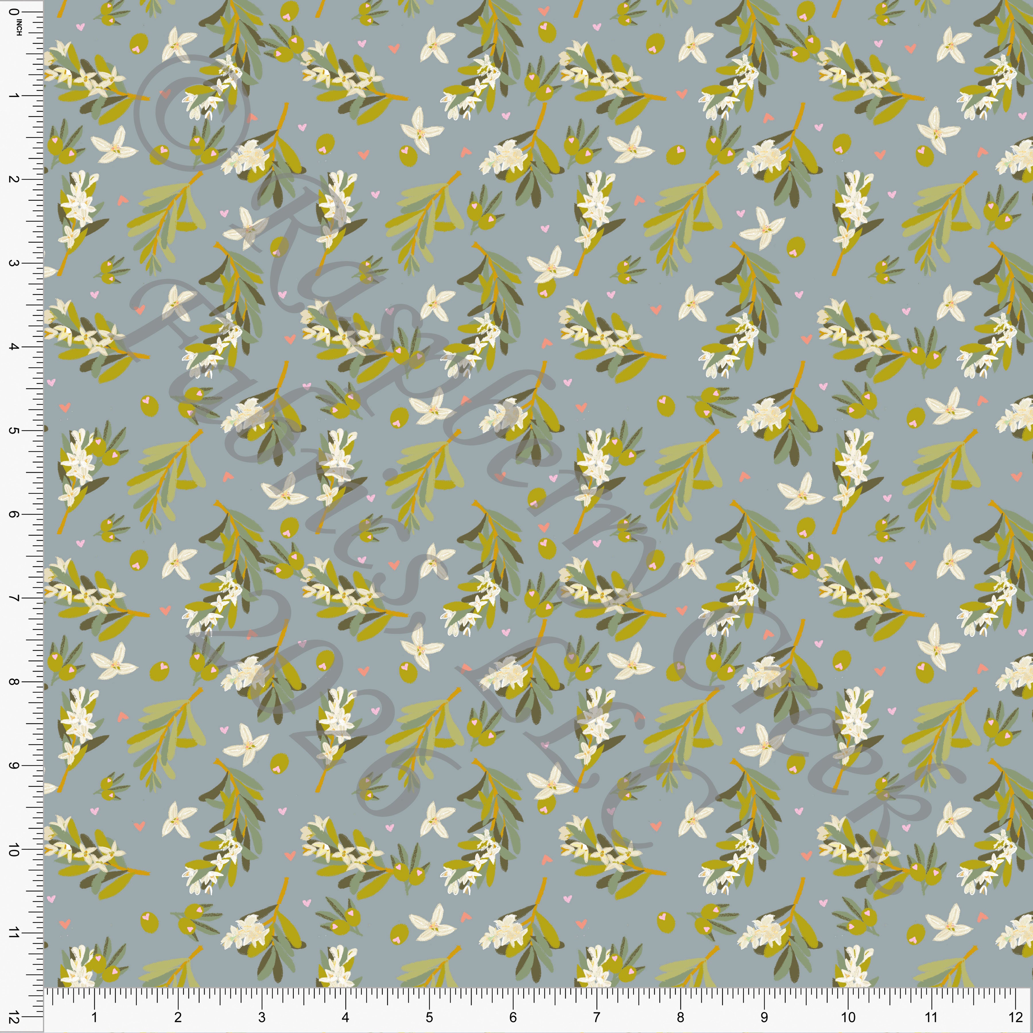 Deep Lime, Sage, Olive, Olive Blossoms, on Dark, Olive You Forever by Bri Powell for Valentines 2026 CLUB Fabrics