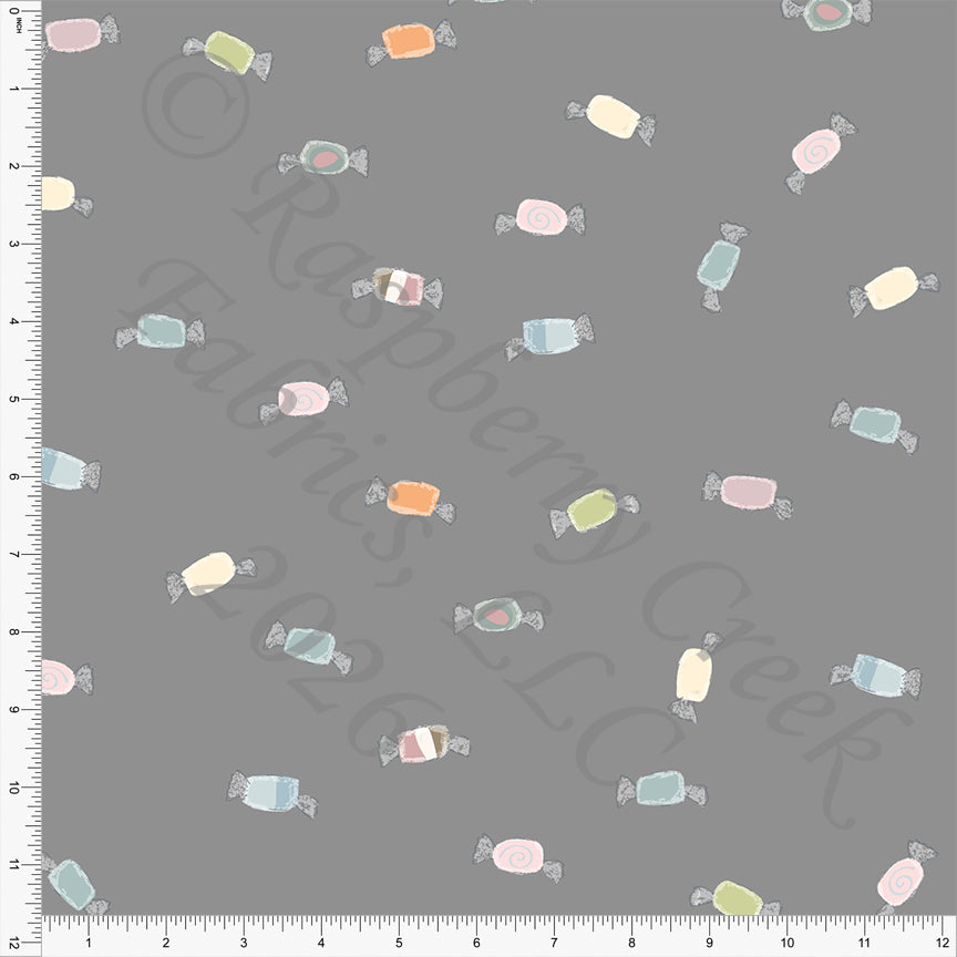 Dark Grey Dusty Blue Dusty Pink Cream Orange Saltwater Taffy Fabric, Saltwater by Bri Powell for CLUB Fabrics
