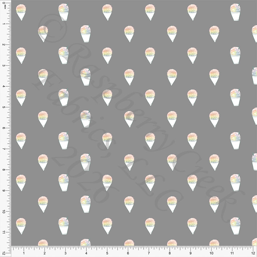 Dark Grey Red Yellow Blue Rainbow Snow Cone Fabric, Saltwater by Bri Powell for CLUB Fabrics