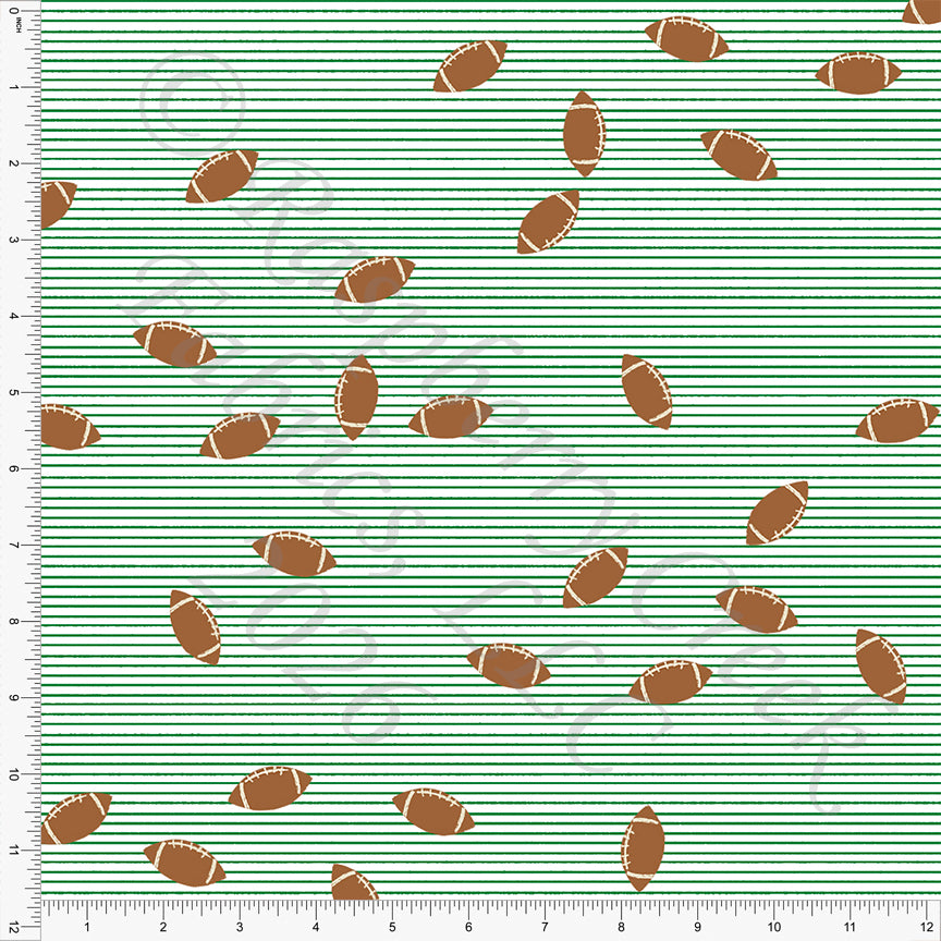 Kelly Green Brown Friday Night Lights Micro Stripe, Field Notes by Bri Powell for CLUB Fabrics