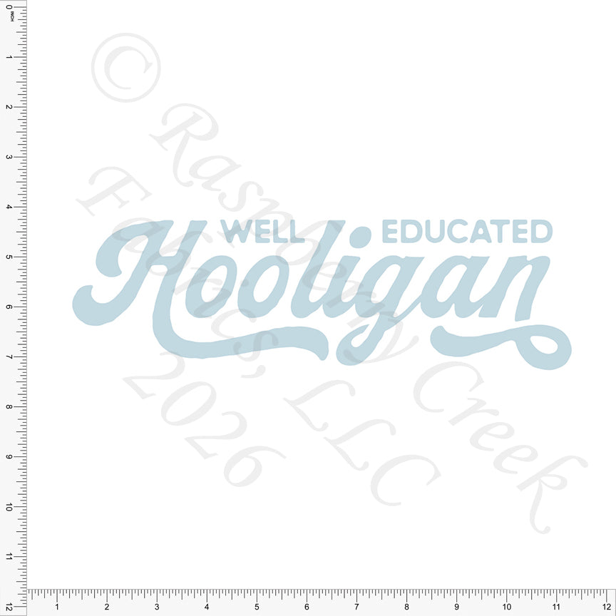 Light Blue Well Educated Hooligan Panel, Field Notes by Bri Powell for CLUB Fabrics