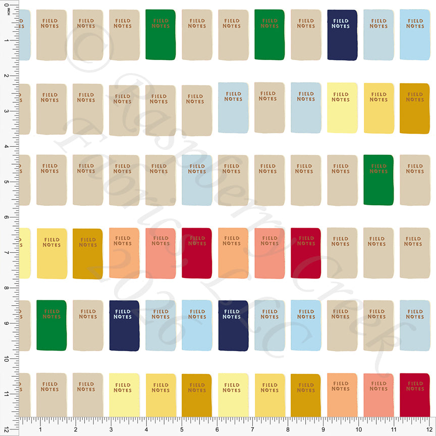 Red Green Navy Mustard Khaki Light Blue Notebooks, Field Notes by Bri Powell for CLUB Fabrics
